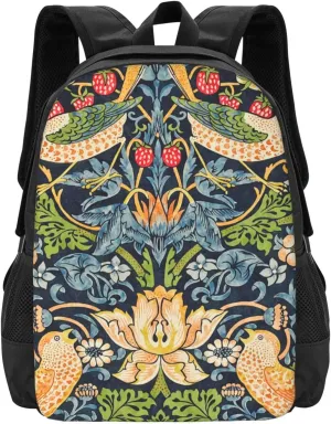 William Morris Strawberry Thief Floraldurable Packable Large Backpack Travel Laptop Daypack Foldable Backpack For Men Women