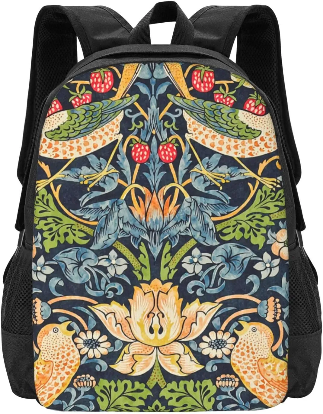 William Morris Strawberry Thief Floraldurable Packable Large Backpack Travel Laptop Daypack Foldable Backpack For Men Women