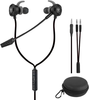 Wired Gaming Earphone 3.5 MM E-Sport Earphone Noise Cancelling Stereo Bass Gaming Headphone with Adjustable Mic for PS4, Xbox One, Laptop, Cellphone, PC (Black)