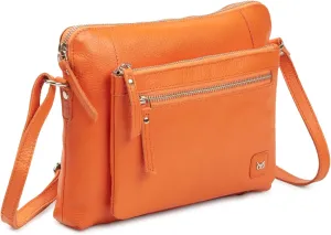 Wise Owl Accessories Small Soft Pebbled Real Leather Crossbody Handbags Purses Sling Crossover Shoulder Bag