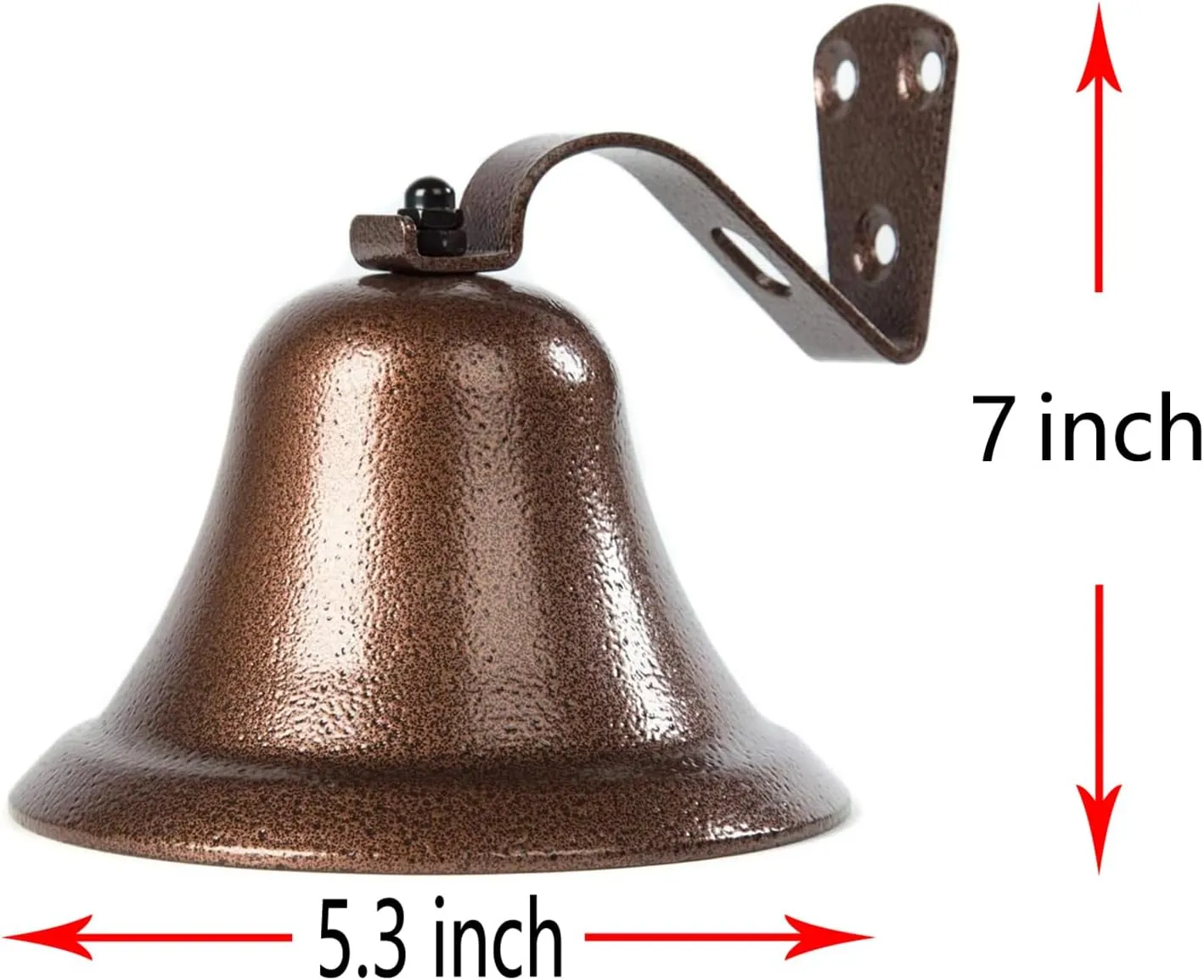 WMM Hanging Bell Dinner Bell Outdoor Bell Bracket Mount Wall Bell Indoor Rope Bell Ship/Boat/Nautical/Door/School/Reception/Home/Church Bell(Copper)