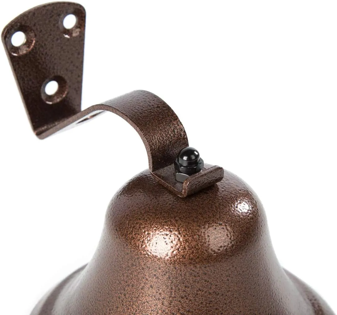 WMM Hanging Bell Dinner Bell Outdoor Bell Bracket Mount Wall Bell Indoor Rope Bell Ship/Boat/Nautical/Door/School/Reception/Home/Church Bell(Copper)