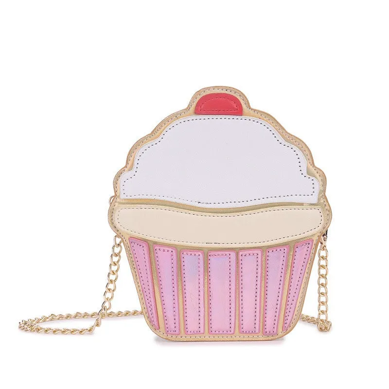 womem ice cream Bag cake bag PU leather cute Messenger Bags Candy colours Small Size Female chain handbags 3D laser diamond bag