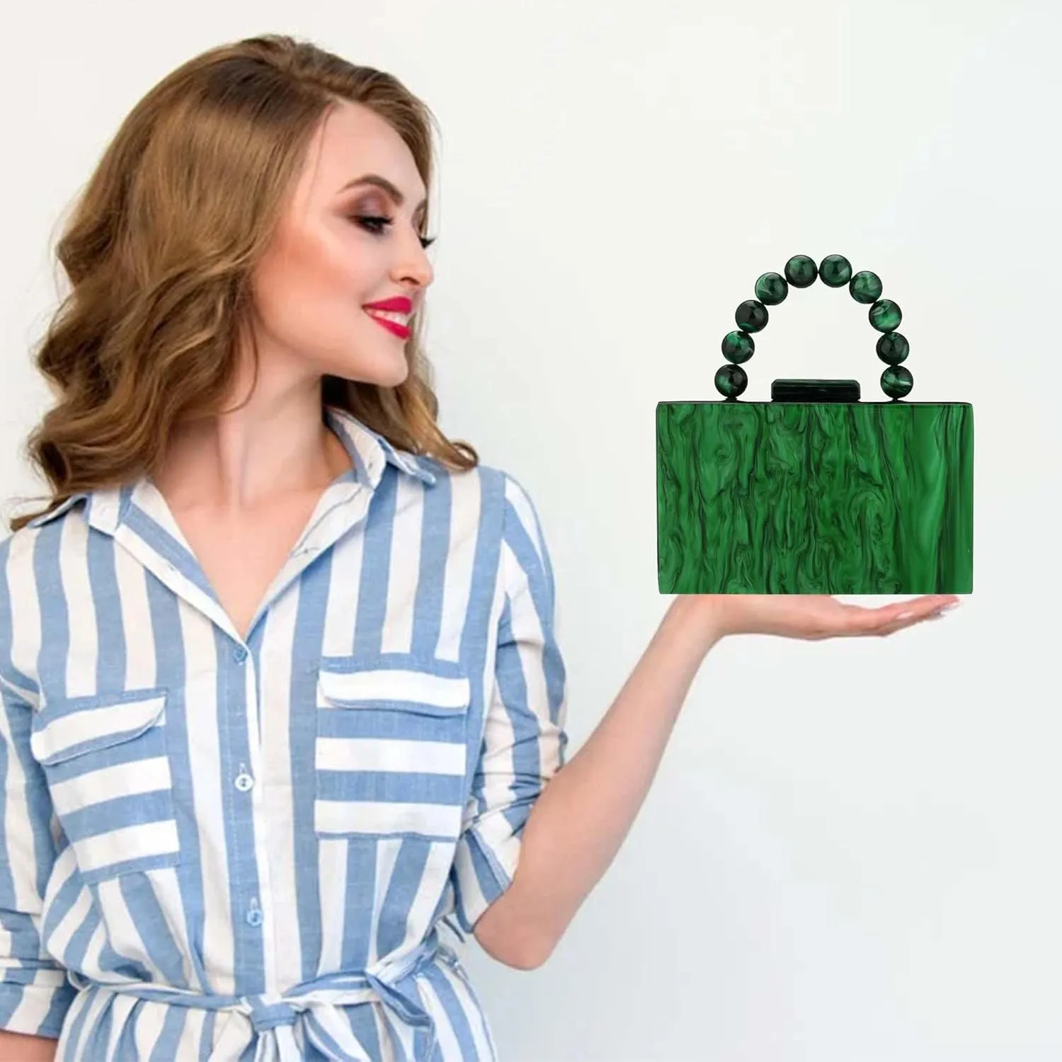 Women Acrylic Clutch Purse Leopard Print Evening Bag Chain Formal Handbag Party Bridal Wedding Clutch Purse for Women