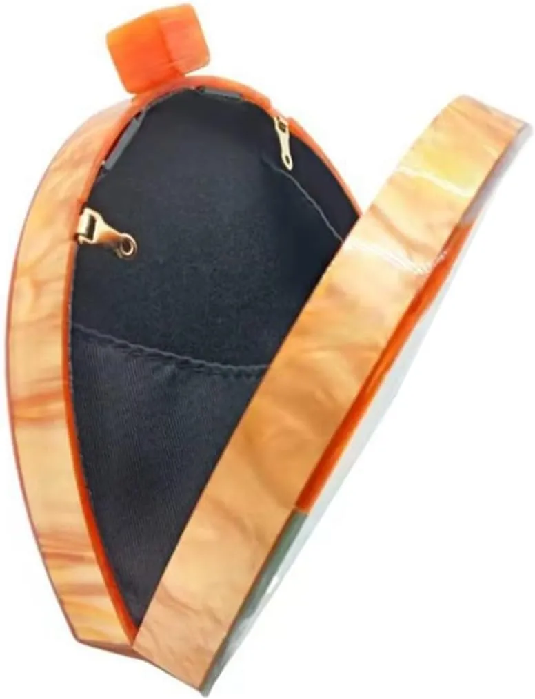 Women Acrylic Purses and Handbags Semicircle Acrylic Clutch Unique Crossbody Bag with Chain Party Evening Bag