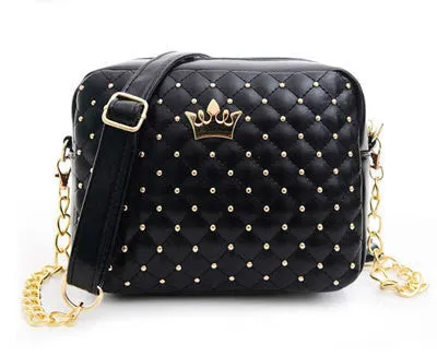 Women Bag Fashion Women Messenger Bags Rivet Chain Shoulder Bag High Quality PU Leather Crossbody N0310