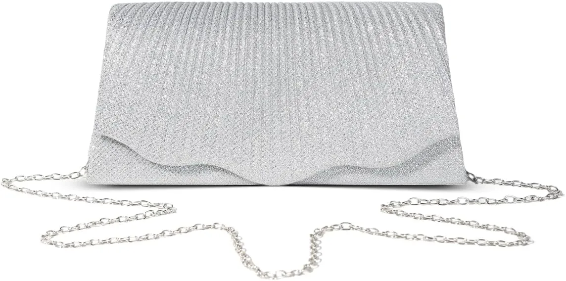 Women Clutch Purses Sparkling Envelope Evening Bag with Detachable Chain for Women Prom