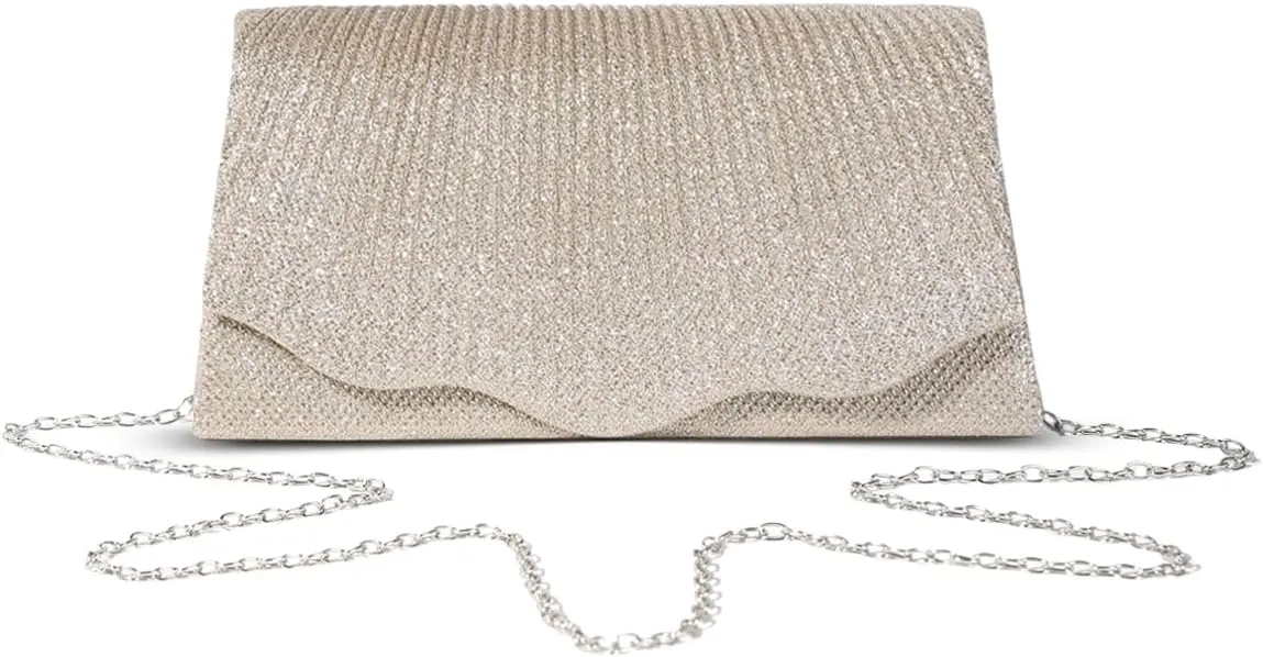 Women Clutch Purses Sparkling Envelope Evening Bag with Detachable Chain for Women Prom