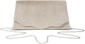 Women Clutch Purses Sparkling Envelope Evening Bag with Detachable Chain for Women Prom
