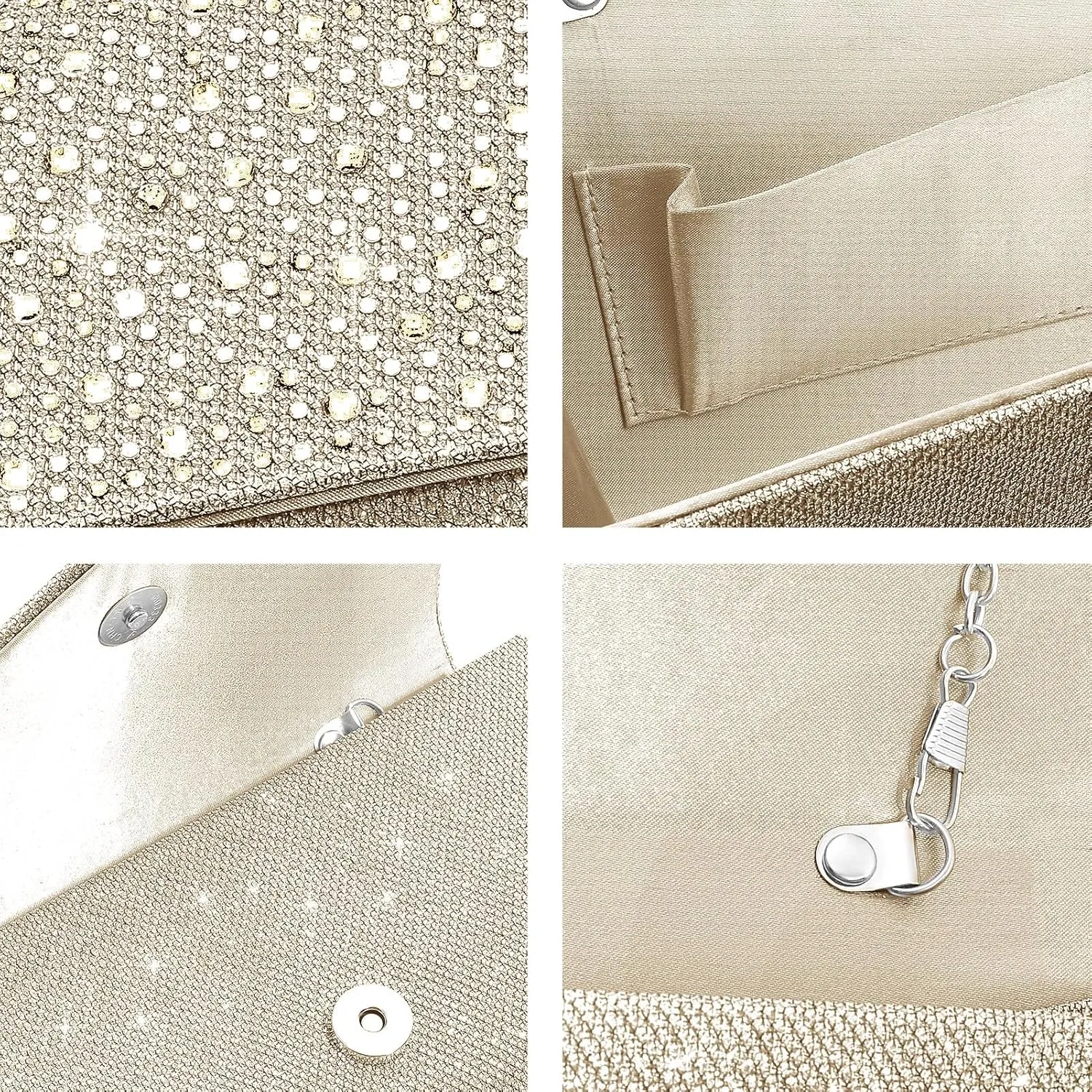 Women Evening Bag Clutch Rhinestone Envelope Party Handbag Bridal Prom Purse