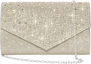 Women Evening Bag Clutch Rhinestone Envelope Party Handbag Bridal Prom Purse