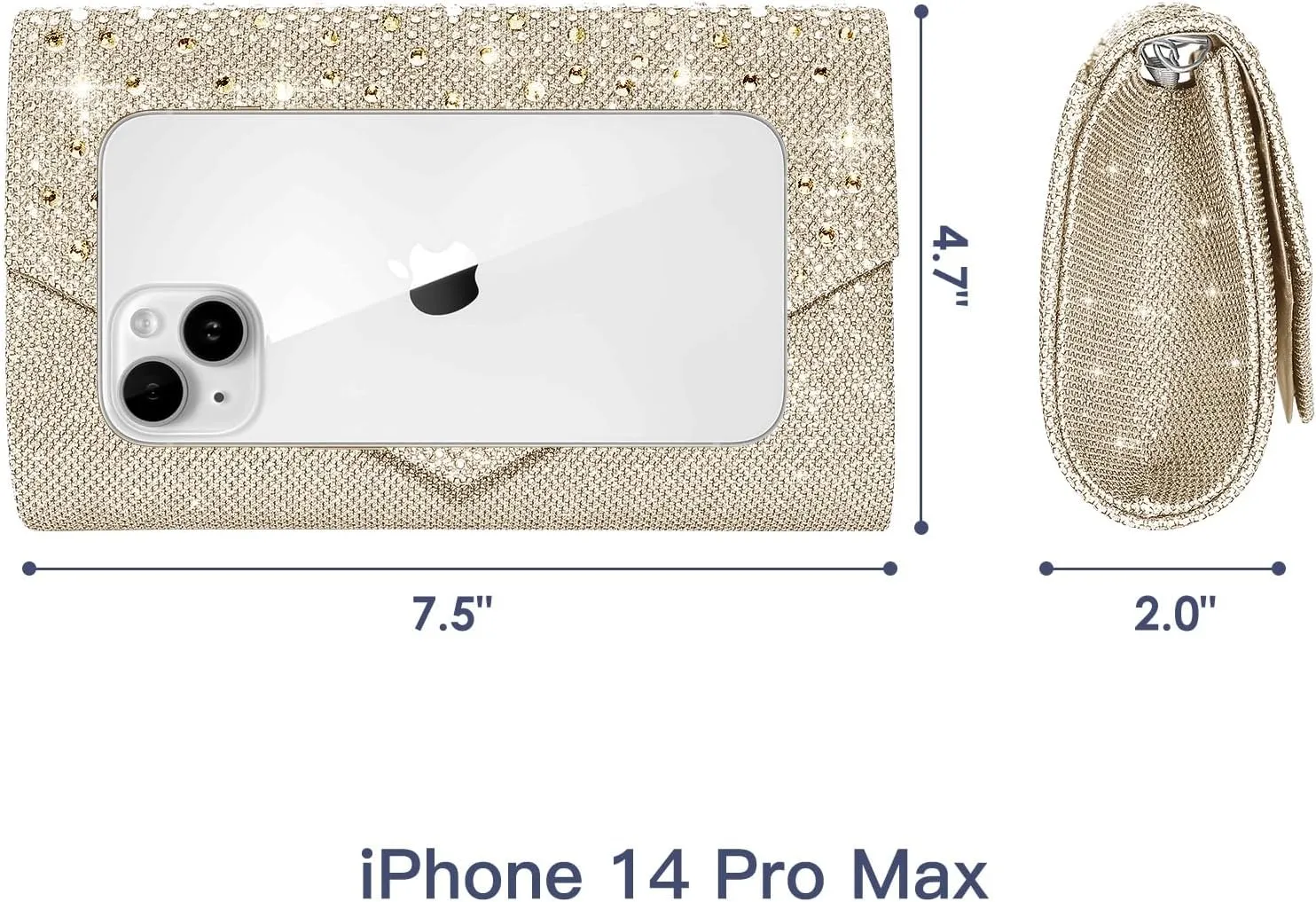 Women Evening Bag Clutch Rhinestone Envelope Party Handbag Bridal Prom Purse