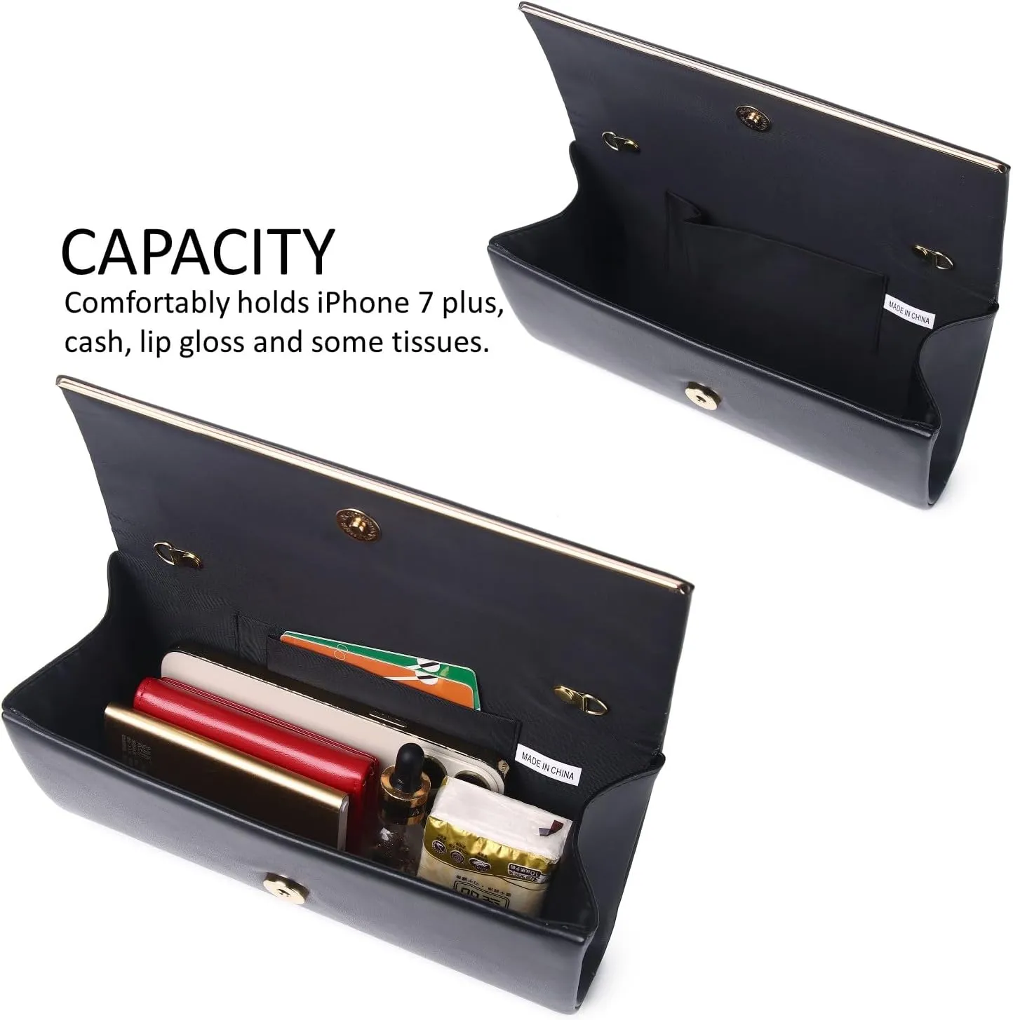 Women Evening Bag Vegan Leather Clutch Purse Shoulder Crossbody Envelope Bag for Party Wedding Prom Bridal