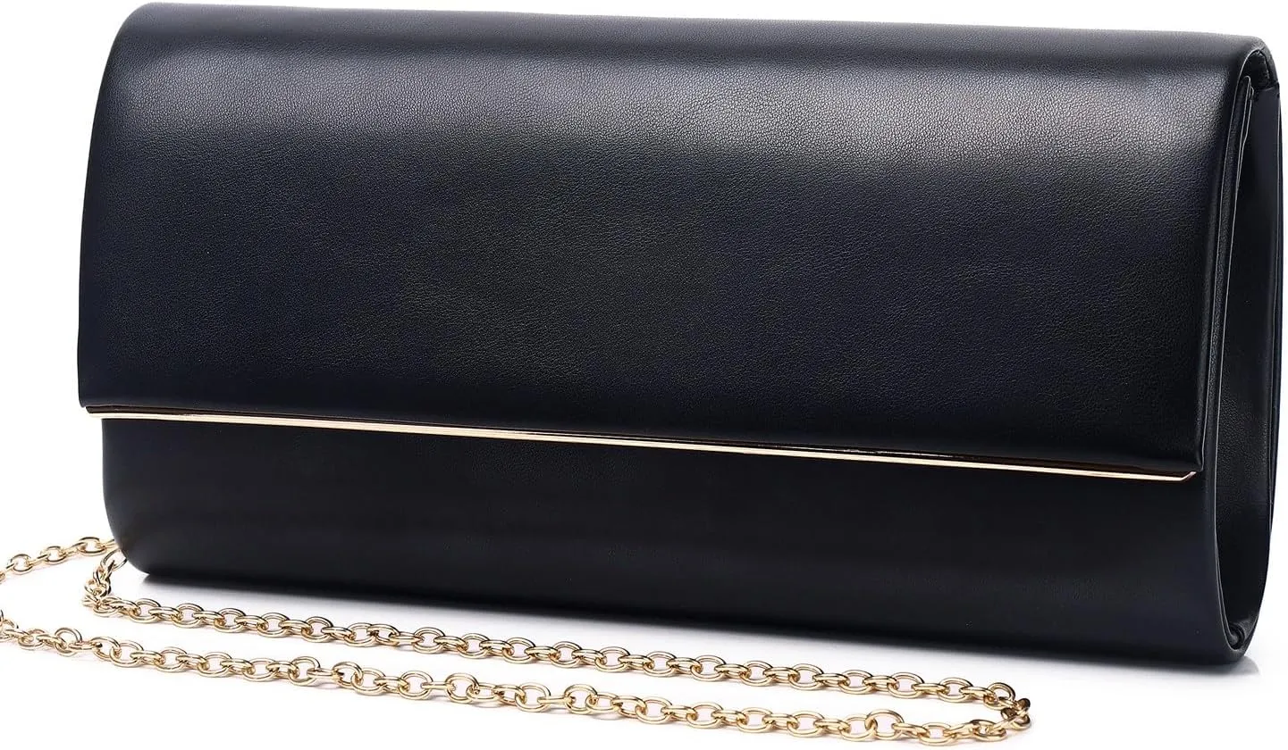 Women Evening Bag Vegan Leather Clutch Purse Shoulder Crossbody Envelope Bag for Party Wedding Prom Bridal