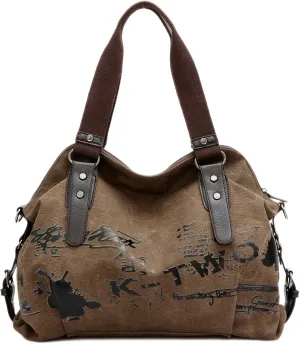 Women Handbag Casual Vintage Hobo Canvas Daily Purse Shoulder Tote Shopper Bag