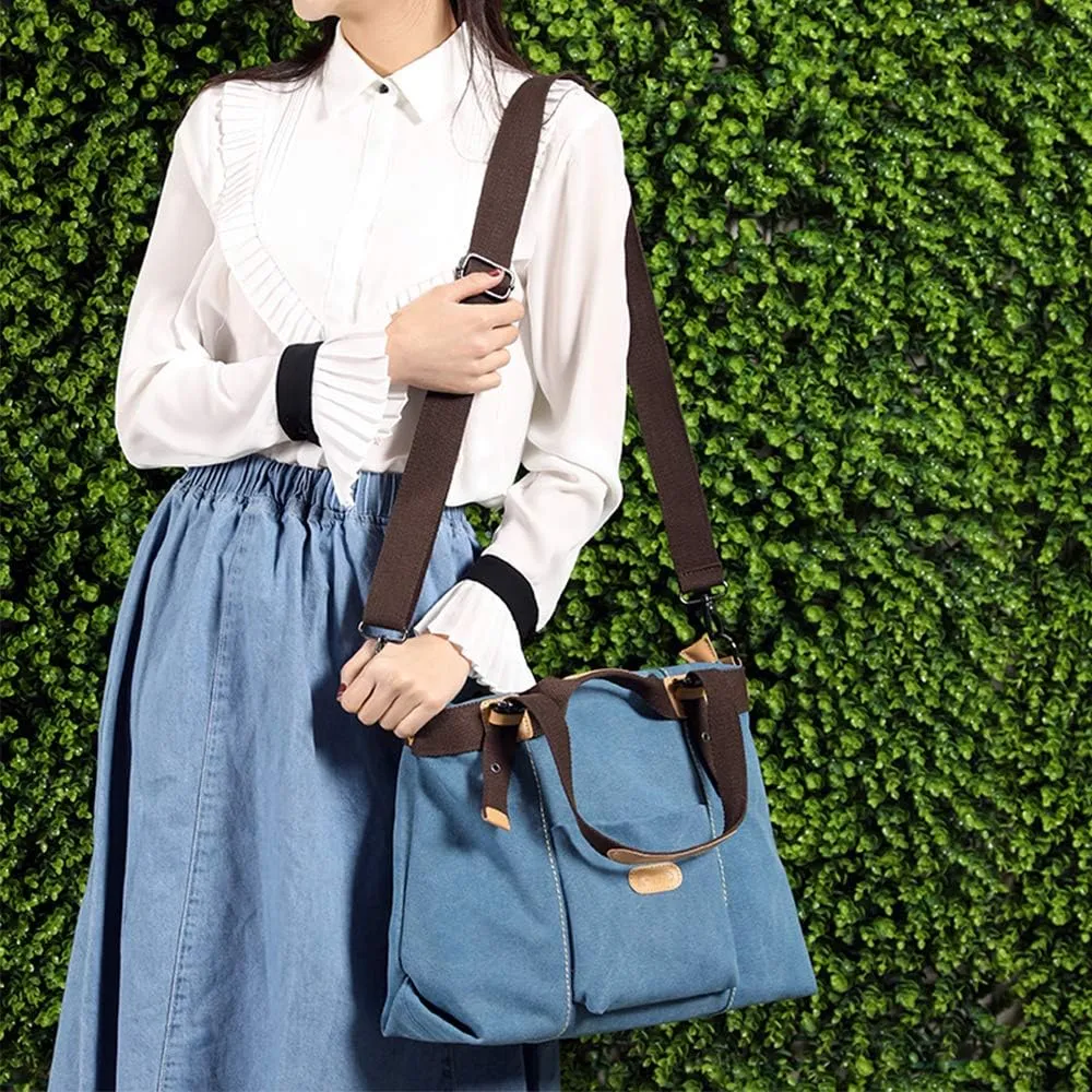 Women Hobo Handbags Canvas Casual Vintage Shoulder bag Daily Purse Tote Crossbody Shopper Bag
