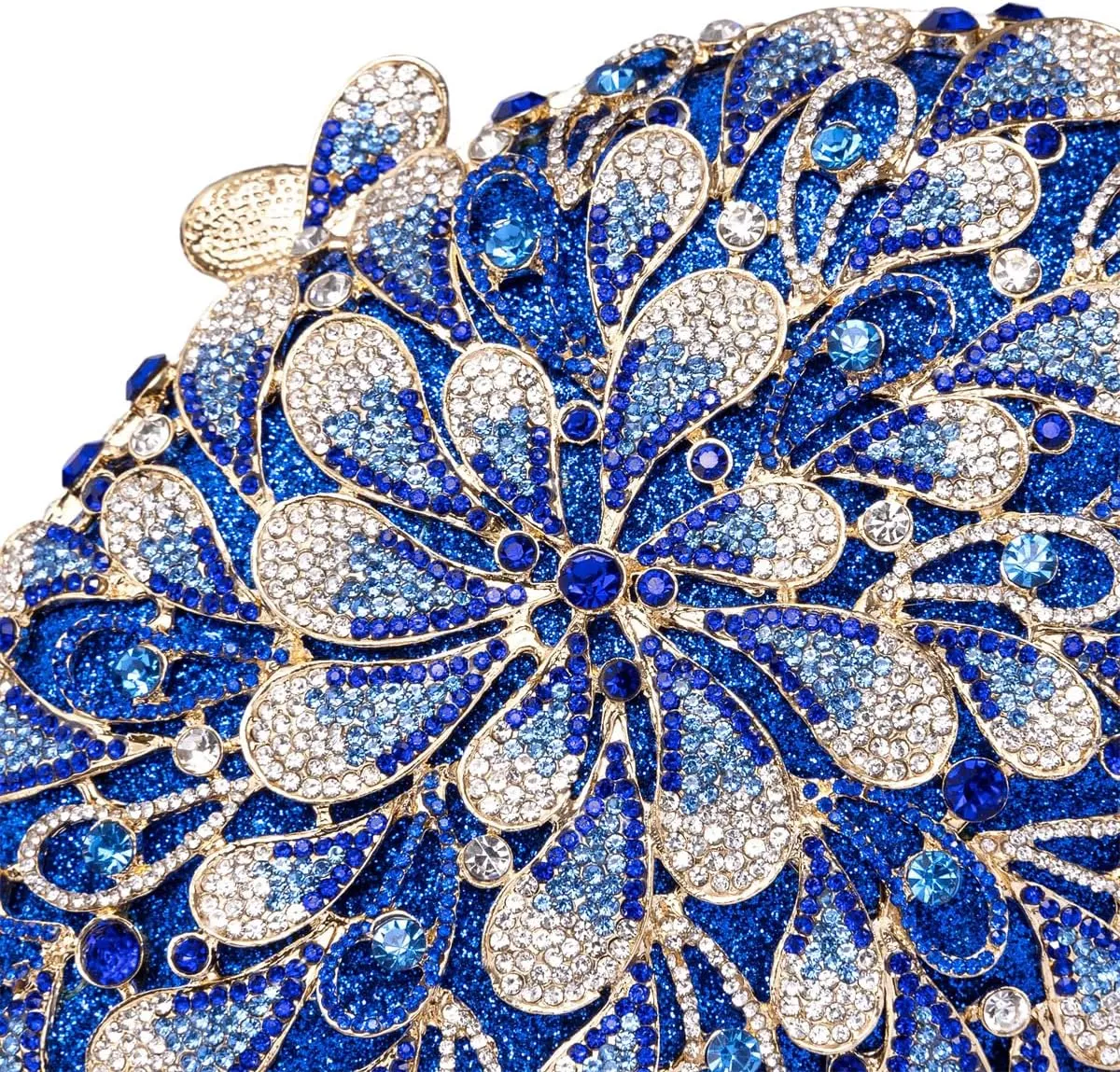 Women Luxury Flower Rhinestone Evening Clutch Bag Hollow Out Bridal Crystal Handbag Party Banquet Wedding Purse