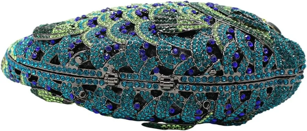 Women Mini Fish Clutch Luxury Rhinestones Purse Sparkling Banquet Handbag Wedding Party Clutch Bag