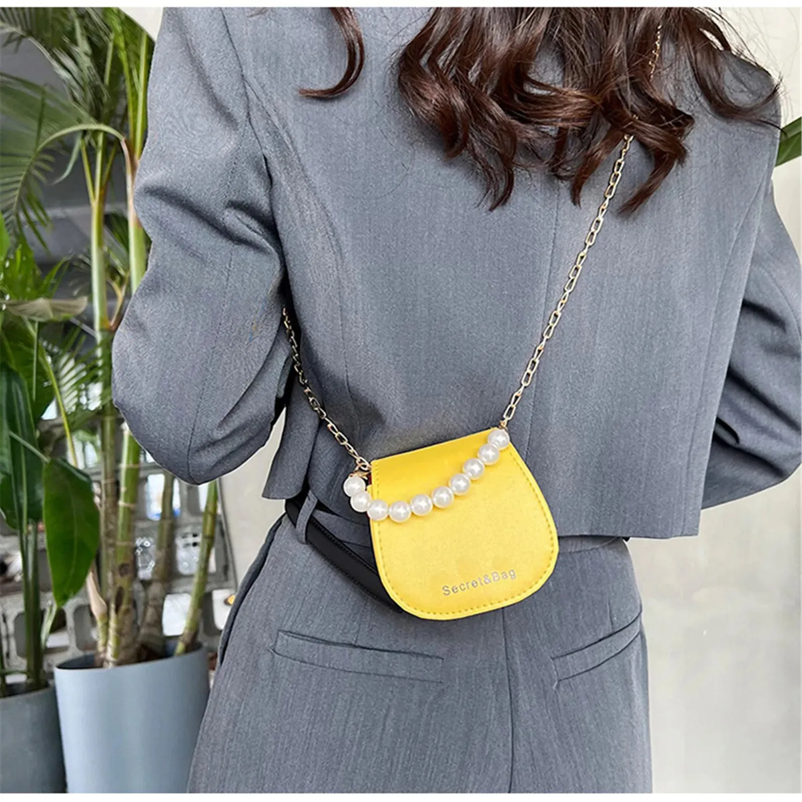 Women Mini Handbags New Elegant Shoulder Messenger Bag Portable Chain Bags Girl Pearl Crossbody Rhombus Small Square Bag