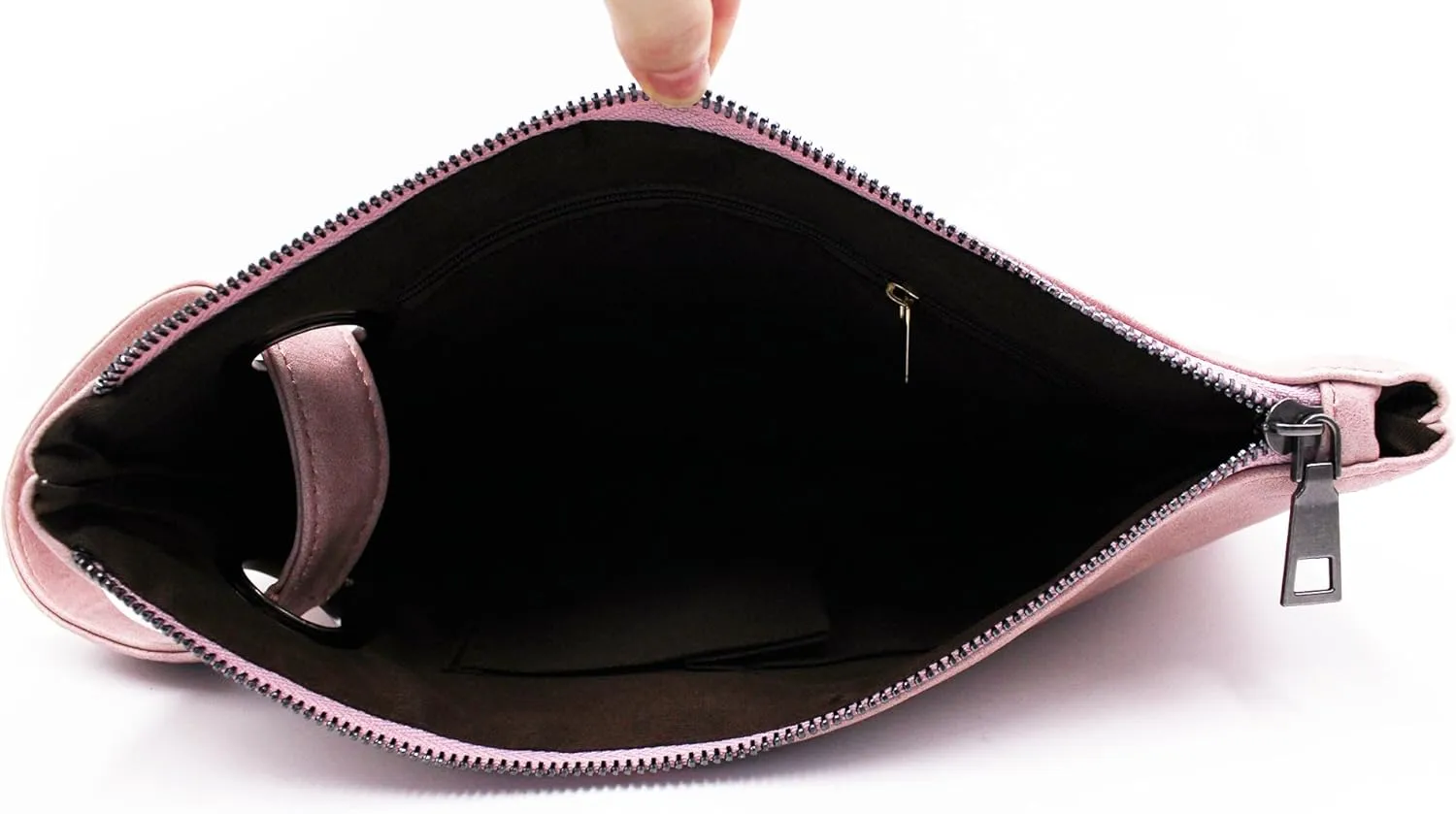 Women Oversized Envelope Handbag Soft Leather Clutch Evening Bag Purse with Wrist Strap