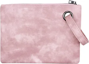 Women Oversized Envelope Handbag Soft Leather Clutch Evening Bag Purse with Wrist Strap