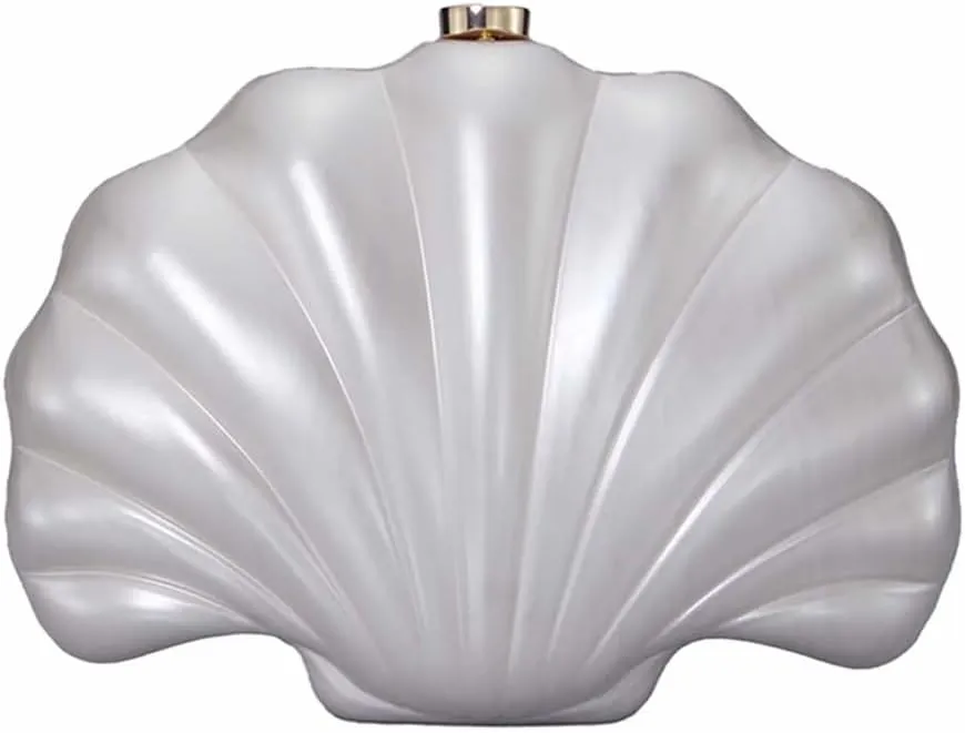Women Pearl Acrylic Clutch Shell Pearl Clutch Shell Purse Chain Shoulder Bag Ladies Wedding Clutch Prom Evening Handag
