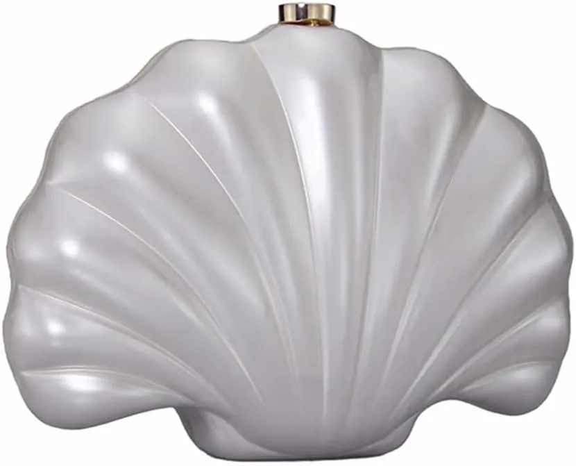 Women Pearl Acrylic Clutch Shell Pearl Clutch Shell Purse Chain Shoulder Bag Ladies Wedding Clutch Prom Evening Handag