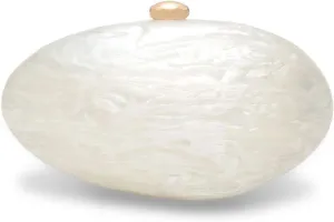 Women Shell Shape Acrylic Evening Clutch Purse Shiny Egg Marble Handbag Wedding Party Prom Shoulder Bag