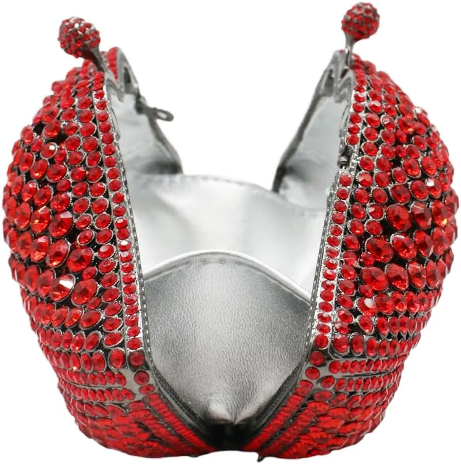 Women Sparkling Lip Evening Bag Rhinestone Clutch Luxury Purse Crystal Clutch for Wedding Party Prom