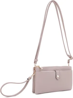 Women's Crossbody Shoulder Bag Cell Phone Purse Wallet Wristlet Clutch with Adjustable Strap and Zipper
