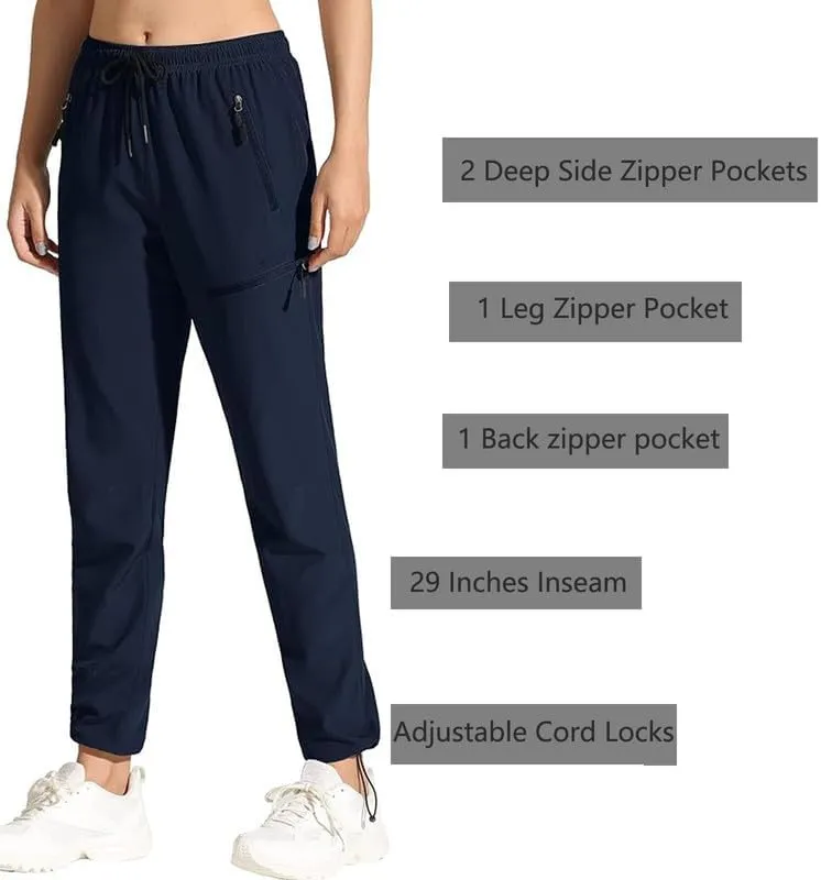 Women's Lightweight Hiking Cargo Pants Quick Dry Casual Travel Sweatpants Joggers Water Resistant