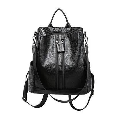 Women's Mochila Escolar Leather Backpack - School Bags