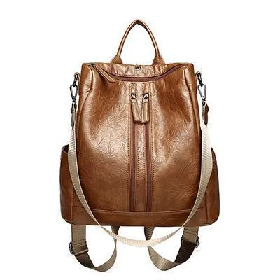 Women's Mochila Escolar Leather Backpack - School Bags