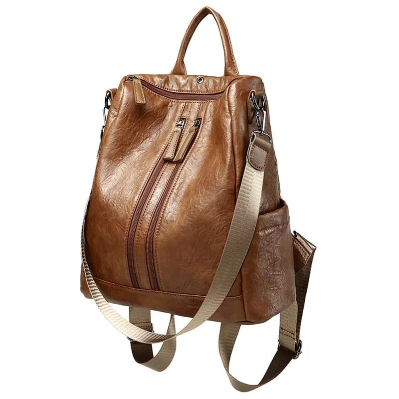 Women's Mochila Escolar Leather Backpack - School Bags