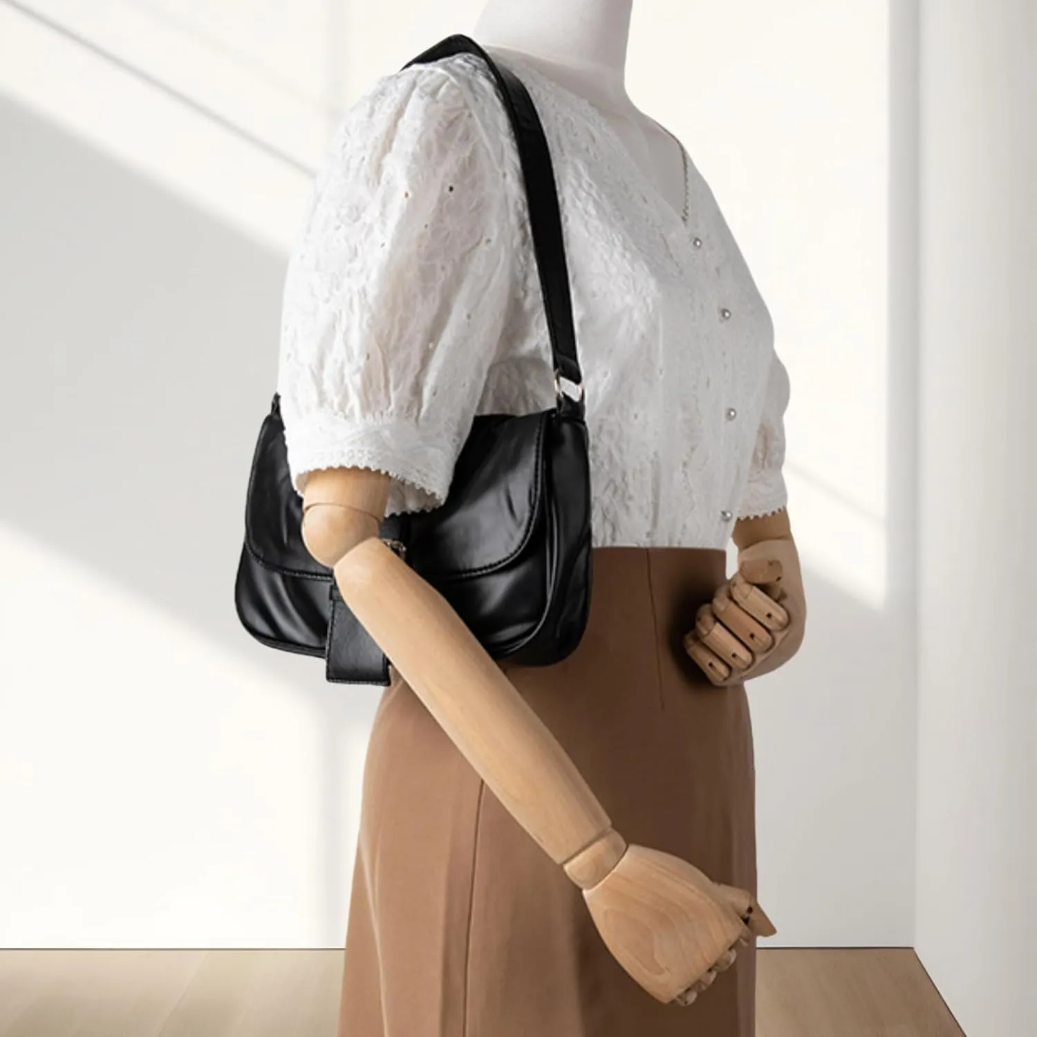 Women's Shoulder Underarm Bag, Stylish Magnetic Clasp Flap Crossbody Bag,Stylish Handheld, Shoulder Bag