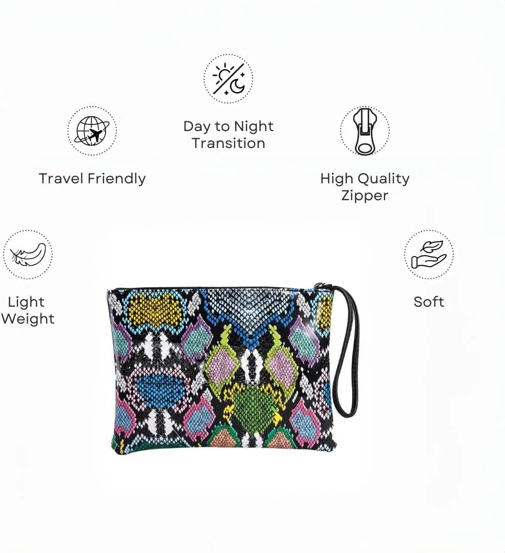 Women's Small Clutch Bag with Wrist Strap Evening Formal Party Wedding Guest Cocktail Prom Clutch Handbag