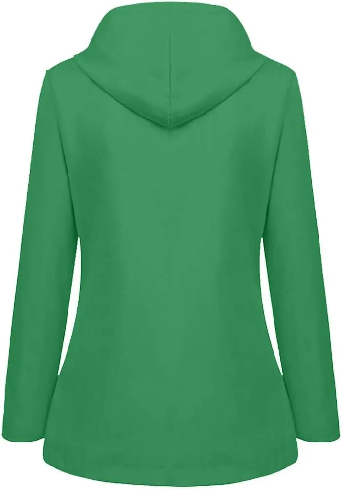 Women's Waterproof Rain Jacket Long Sleeve Lightweight Hooded Raincoat for Hiking Travel Outdoor Windbreaker Outerwear