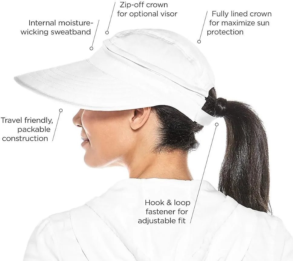 Women's Zip-Off Sun Visor - UPF 50 Sun Protection - Sporty and Travel-Ready - Bel Aire (One Size)