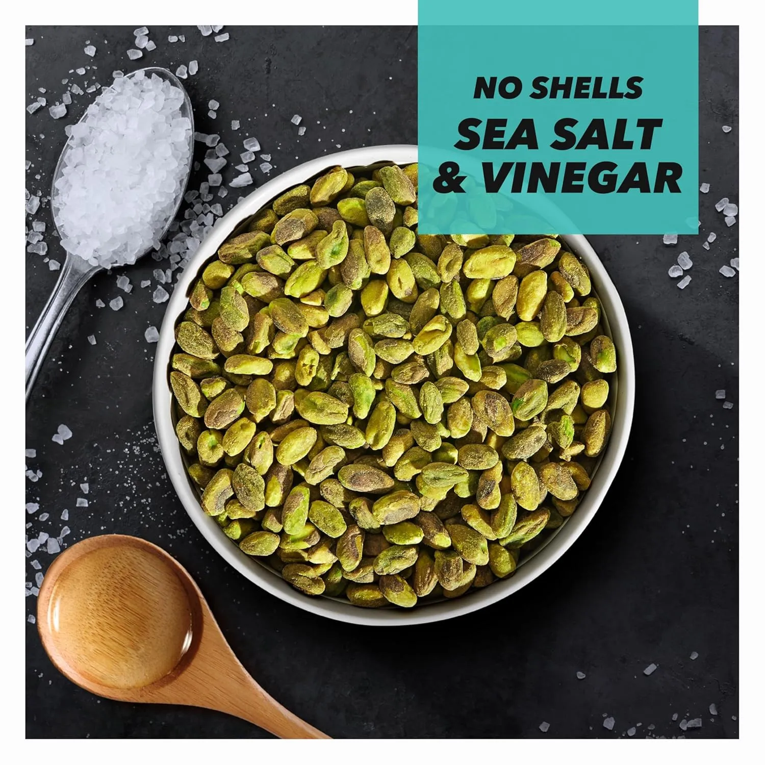 Wonderful Pistachios No Shells, Sea Salt & Vinegar Flavored Nuts, 2.25 Ounce Bag (Pack of 8), Protein Snacks, Gluten Free Snacks for Adults