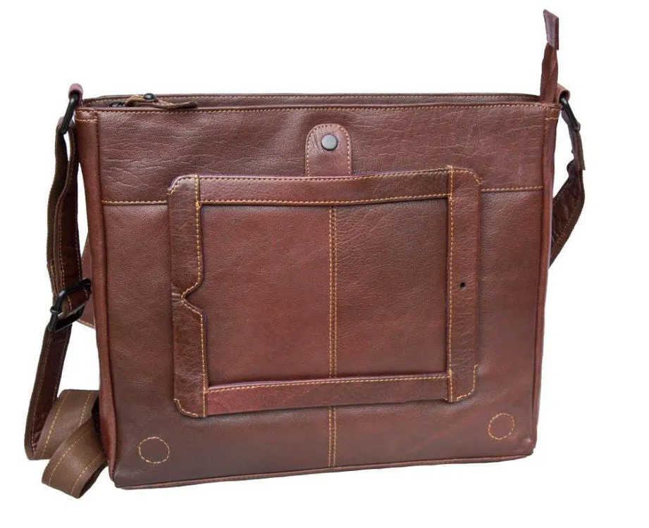 Woodland Leather's Tribal Brown Buffalo Leather Messenger Bag