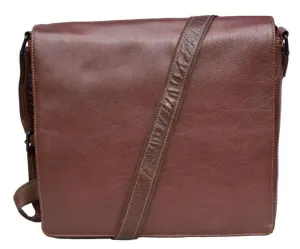 Woodland Leather's Tribal Brown Buffalo Leather Messenger Bag