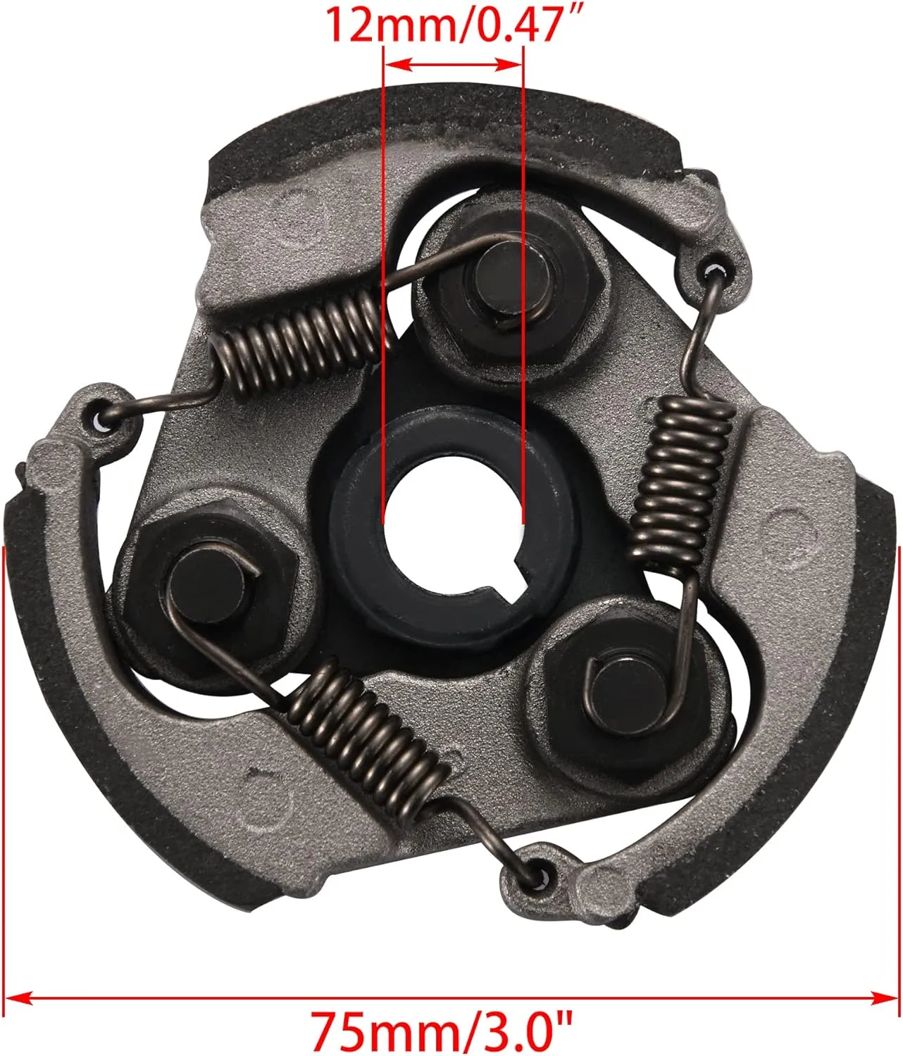 WOOSTAR Clutch Pad with 3 Springs Replacement for 2 Stroke 47cc 49cc 50cc 53cc Coolster Mini Pocket Bike Dirt Pit Bike Crosser ATV