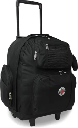 World Traveler Transworld 22-Inch Carry-On Rolling Backpack, Black