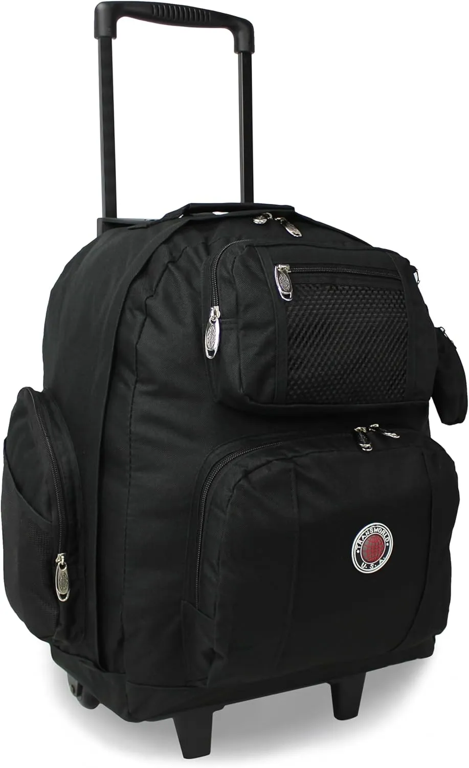World Traveler Transworld 22-Inch Carry-On Rolling Backpack, Black