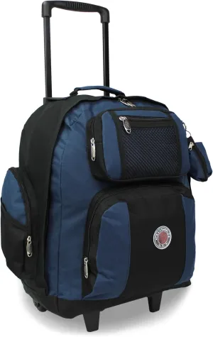World Traveler Transworld 22-Inch Carry-On Rolling Backpack, BlackNavy