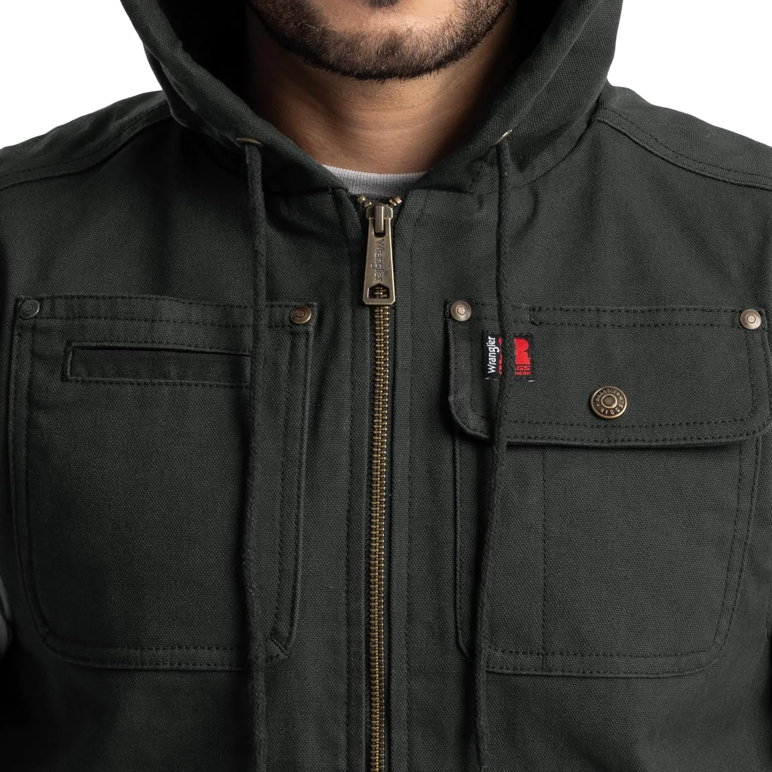 Wrangler Men's Sherpa Lined Vest with Hood