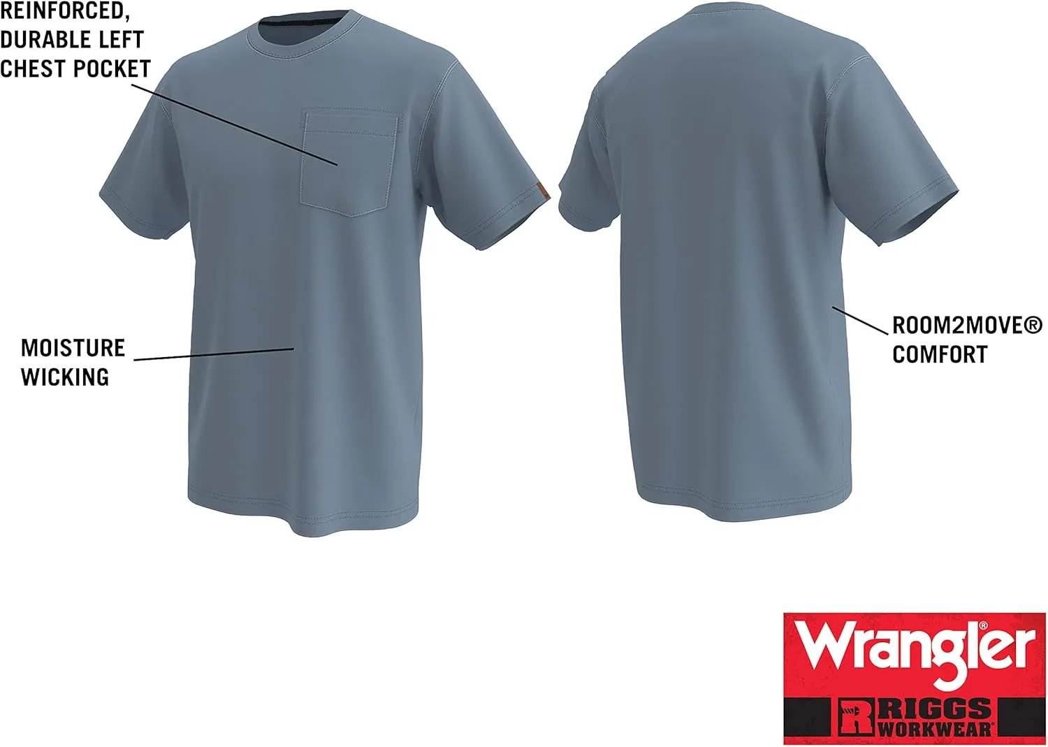 Wrangler Men's Short Sleeve 1 Pocket T-Shirt