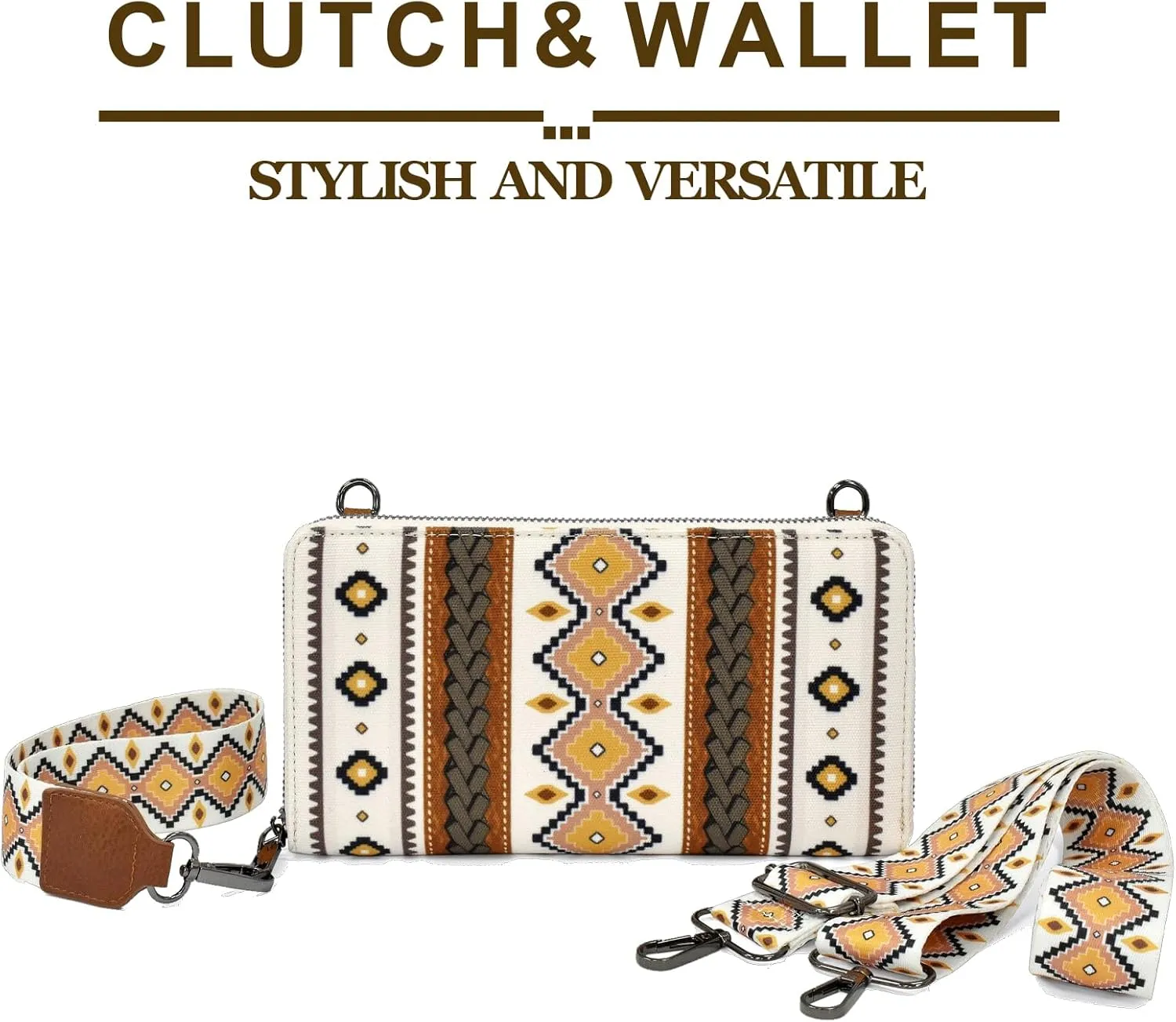 Wristlet Western Wallet Boho Aztec Credit Card Holder purse Clutch bag Shoulder bag for Women