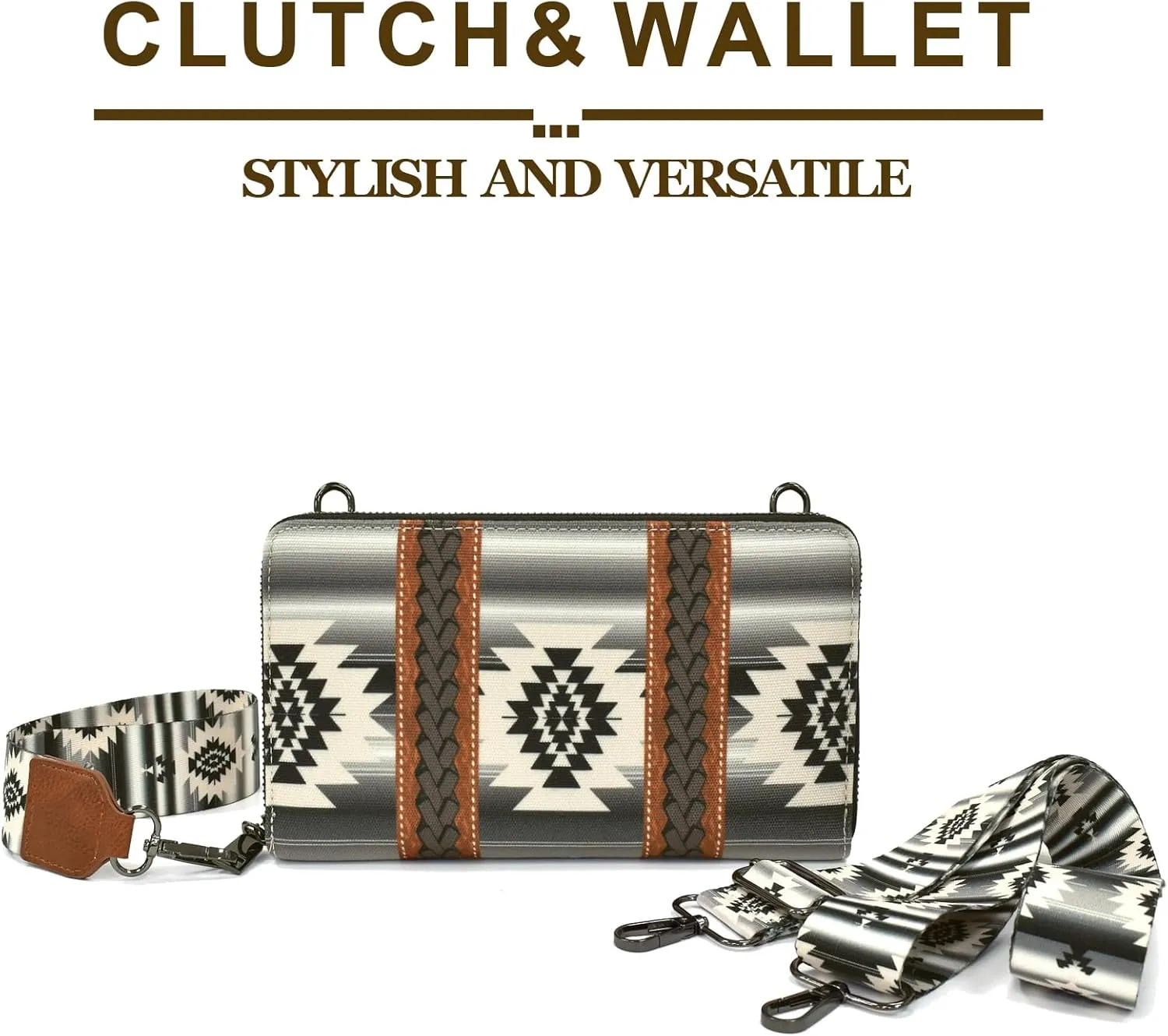 Wristlet Western Wallet Boho Aztec Credit Card Holder purse Clutch bag Shoulder bag for Women