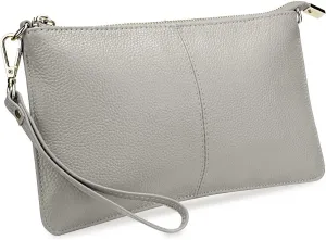 YALUXE Genuine Leather Wristlet Handbags Purses Cell Phone Pocket Clutch Wallet Crossbody Bags for Women